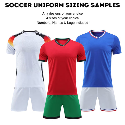 Soccer Uniform Sizing Samples Soccer Uniform Sizing Samples