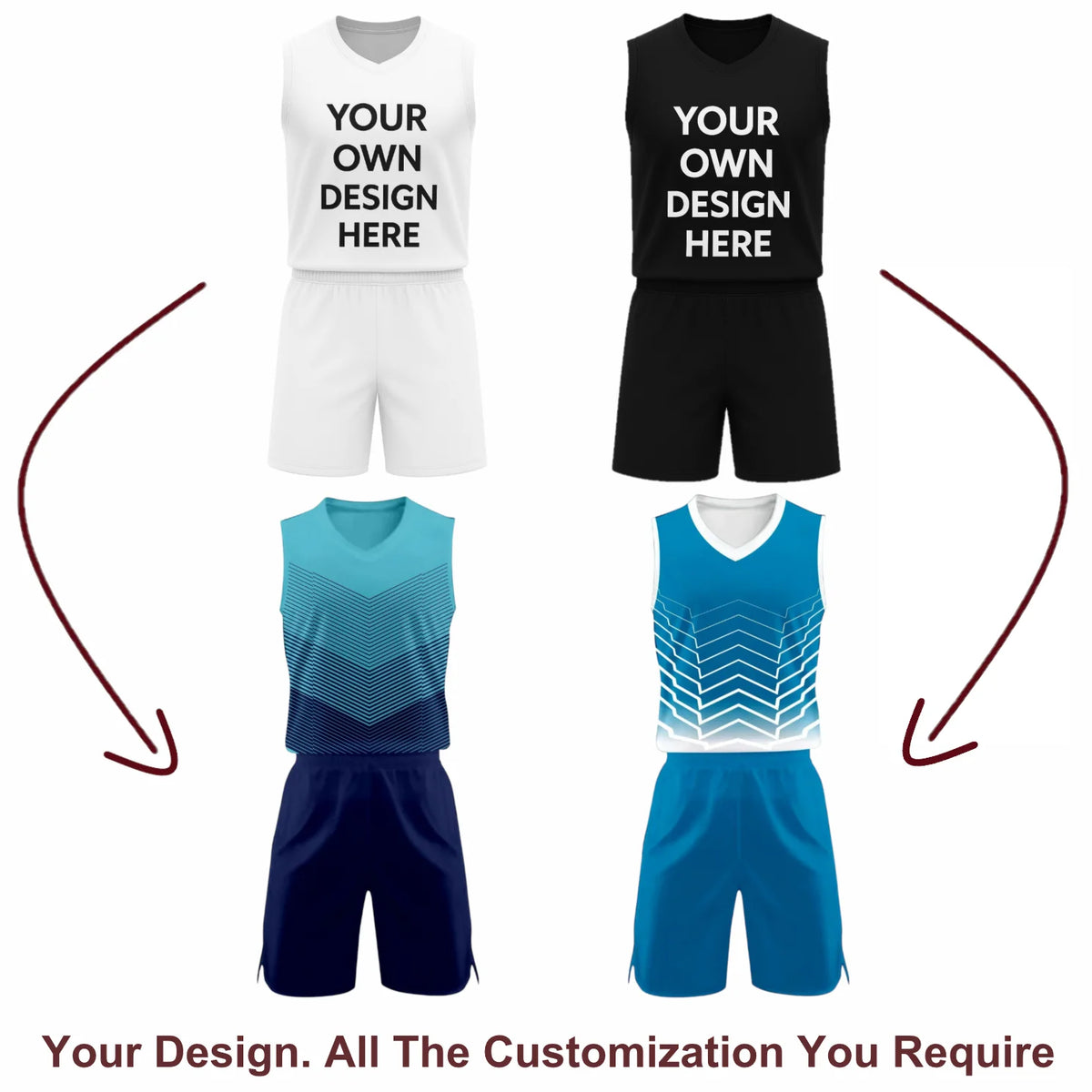 2 Custom Basketball  Jersey & 2 Pair Of Pants