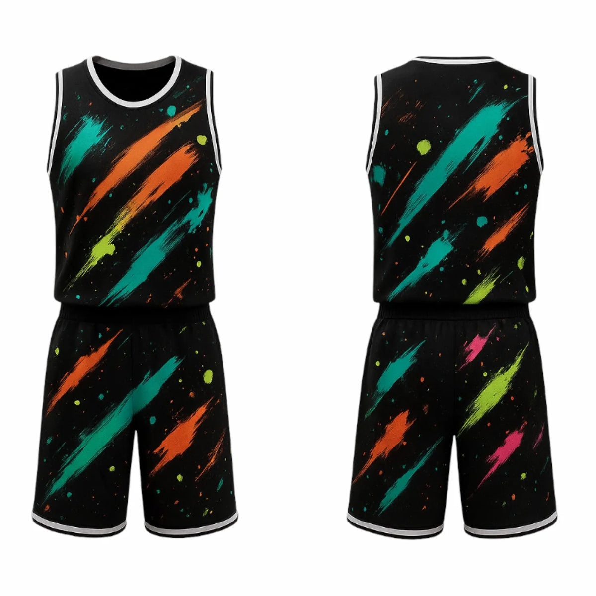 BBU-106 Black Customizable Basketball Jersey With Optional Shorts