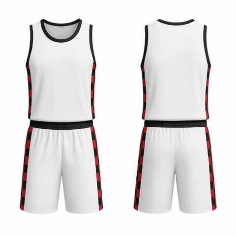 BBU-113 White Customizable Basketball Jersey With Optional Shorts BBU-113 White Customizable Basketball Jersey With Optional Shorts