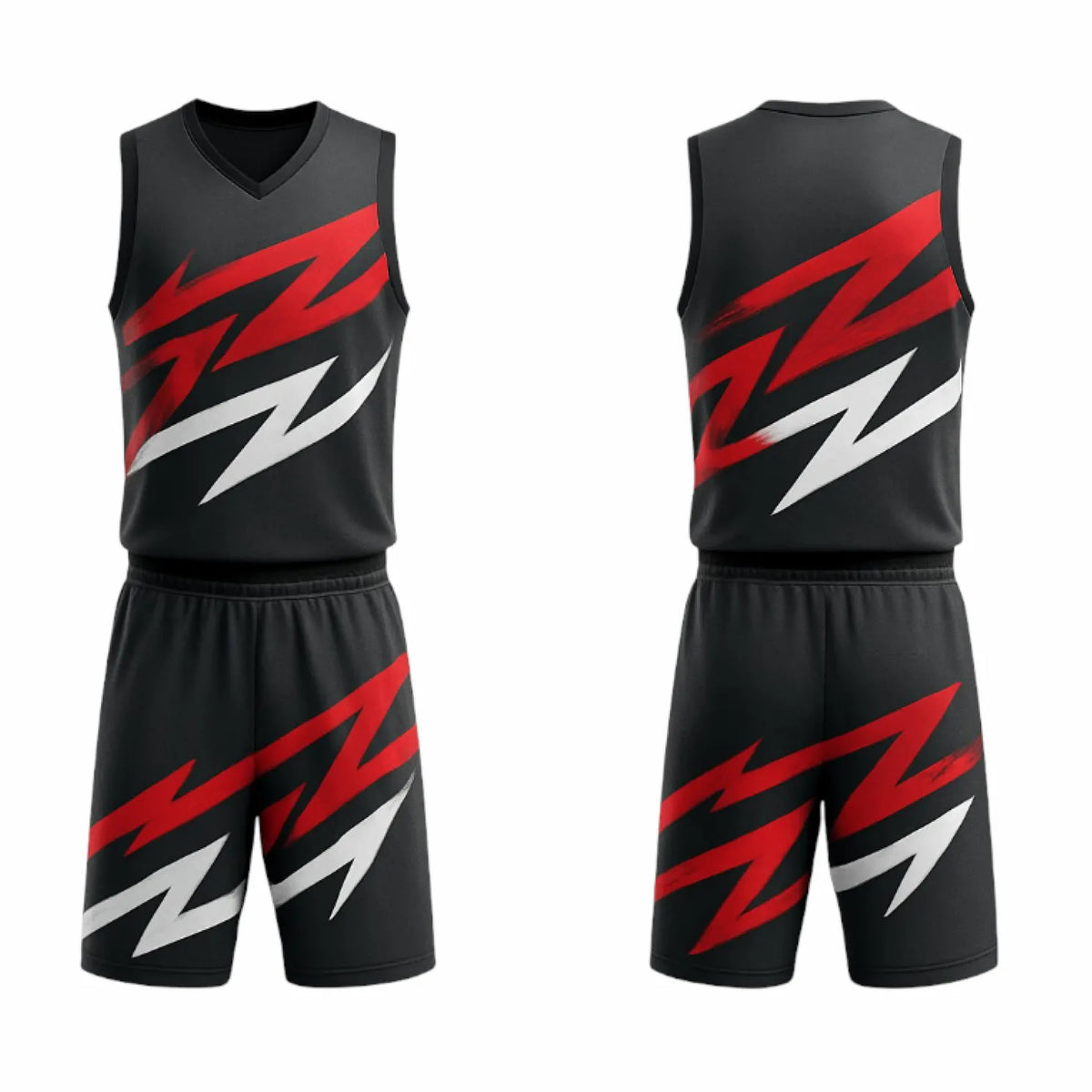 BBU-115 Black Customizable Basketball Jersey With Optional Shorts