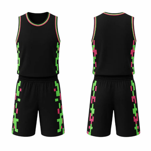 BBU-127 Black Customizable Basketball Jersey With Optional Shorts BBU-127 Black Customizable Basketball Jersey With Optional Shorts