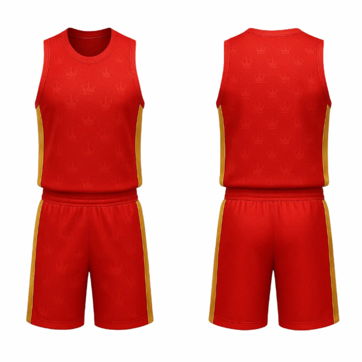 BBU-133 Red Customizable Basketball Jersey With Optional Shorts