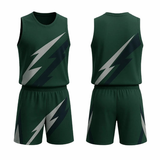 BBU-138 Green Customizable Basketball Jersey With Optional Shorts