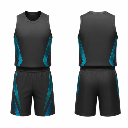 BBU-139 Black Customizable Basketball Jersey With Optional Shorts