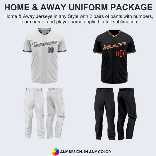 Home & Away Baseball Uniform Package