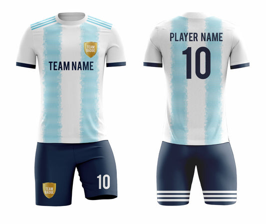 SB 1024 White/Blue Sublimation Custom Soccer Jersey Adult & Youth Unisex
