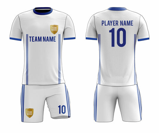 SB 12853 White Sublimation Custom Soccer Jersey Adult & Youth Unisex