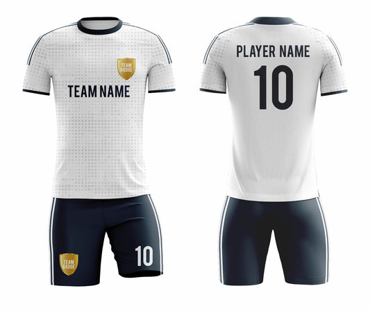 SB 12860 White and Black Sublimation Custom Soccer Jersey Adult & Youth Unisex