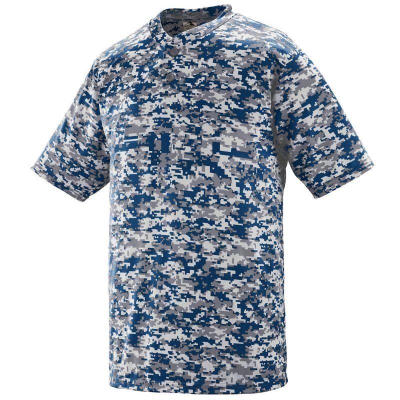 Youth Digi Camo Wicking Two-Button Jersey Power Blue Baseball
