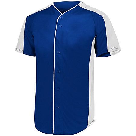 Full Button Baseball Jersey Navy/white Adult