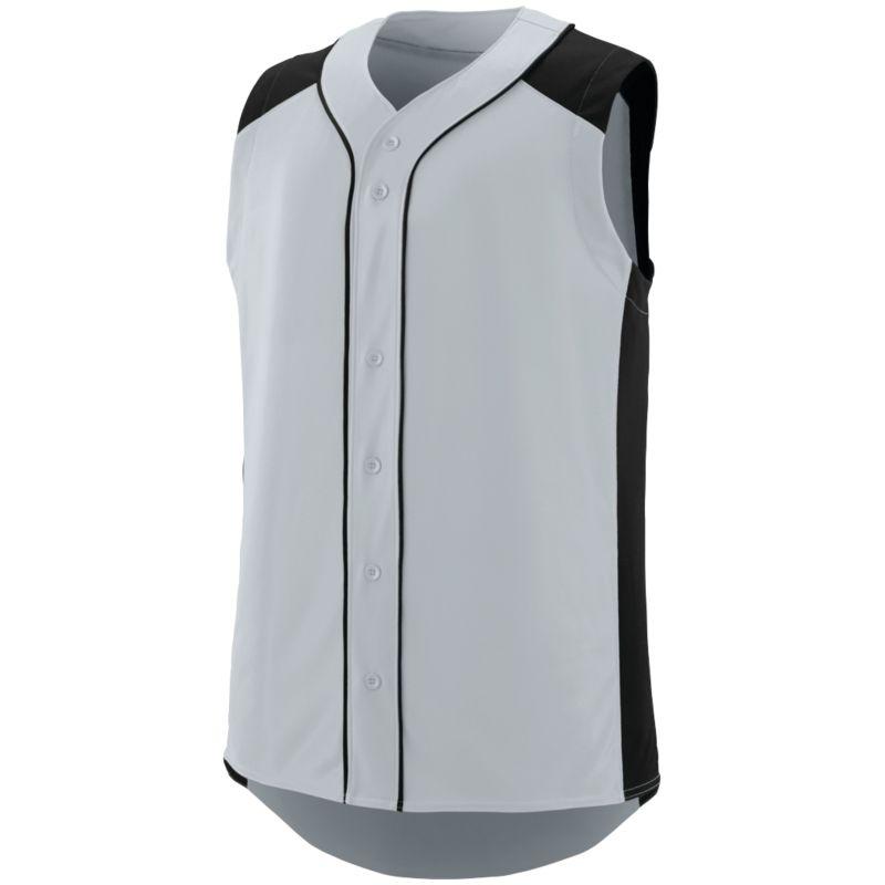 Sleeveless Slugger Jersey Silver/black Adult Baseball