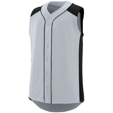 Sleeveless Slugger Jersey Silver/black Adult Baseball Sleeveless Slugger Jersey Silver/black Adult Baseball