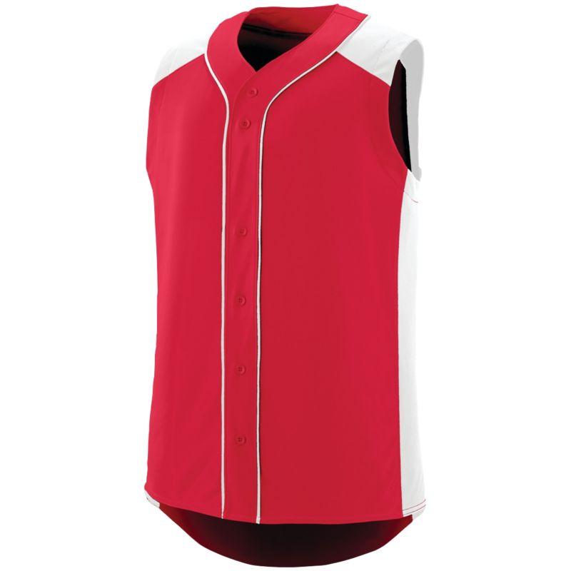 Sleeveless Slugger Jersey Red/white Adult Baseball