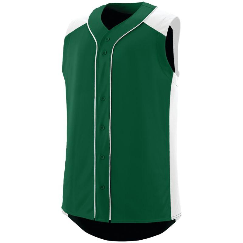 Sleeveless Slugger Jersey Dark Green/white Adult Baseball