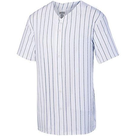 Youth Pinstripe Full Button Baseball Jersey White/black