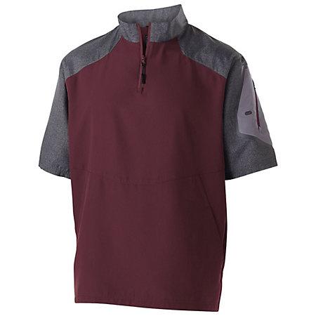 Raider Short Sleeve Pullover Carbon Print/maroon Adult Baseball