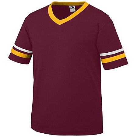 Sleeve Stripe Jersey Maroon/gold/white Adult Baseball