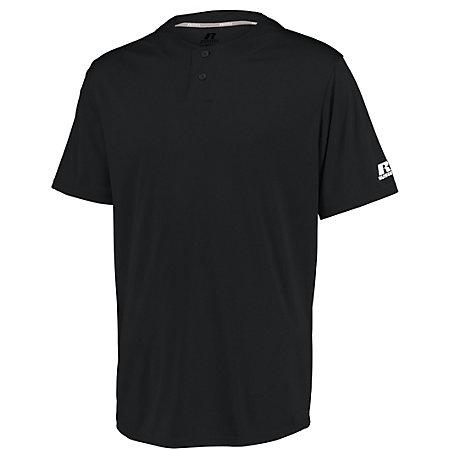 Performance Two-Button Solid Jersey Black Adult Baseball