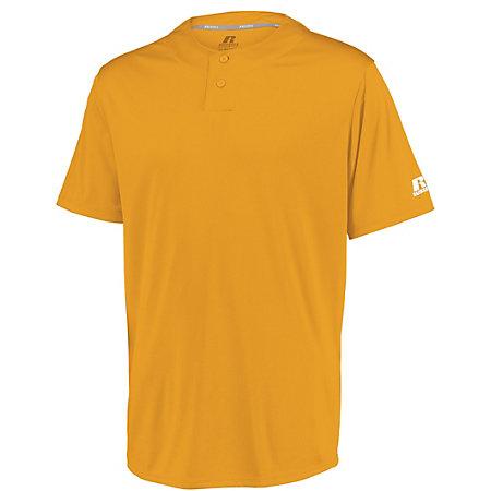 Youth Performance Two-Button Solid Jersey Gold Baseball