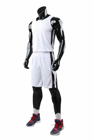Alley White NS Customizable Basketball Jersey With Optional Shorts Alley White NS Customizable Basketball Jersey With Optional Shorts