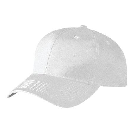 Six-Panel Cotton Twill Low-Profile Cap White Adult Baseball