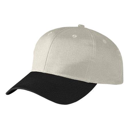 Six-Panel Cotton Twill Low-Profile Cap Silver Grey/black Adult Baseball