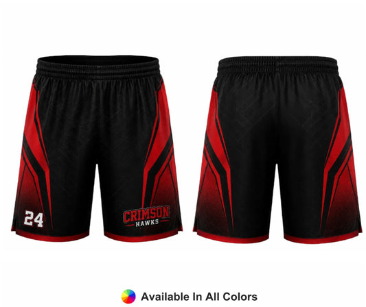 Crimson Inferno – Custom Lacrosse Shorts - Adult & Youth Unisex
