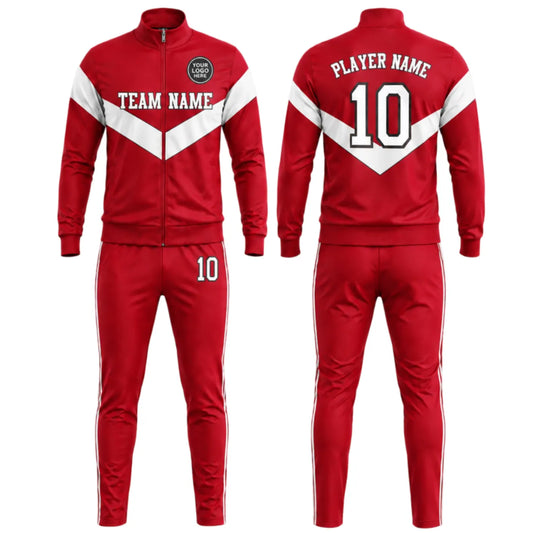 Crimson Chevron Split Tracksuit