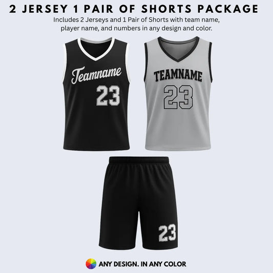 2 Jerseys 1 Pair Of Shorts Basketball Uniform Package