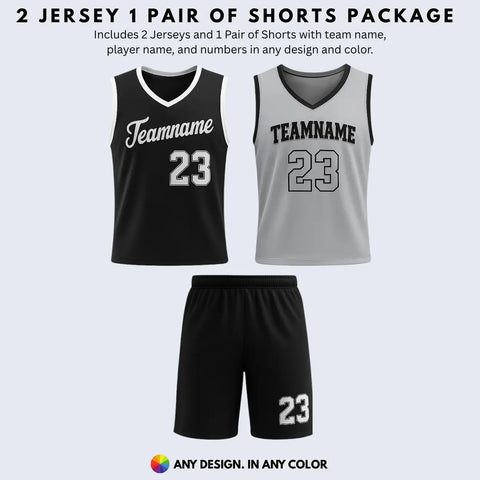 2 Jerseys 1 Pair Of Shorts Basketball Uniform Package