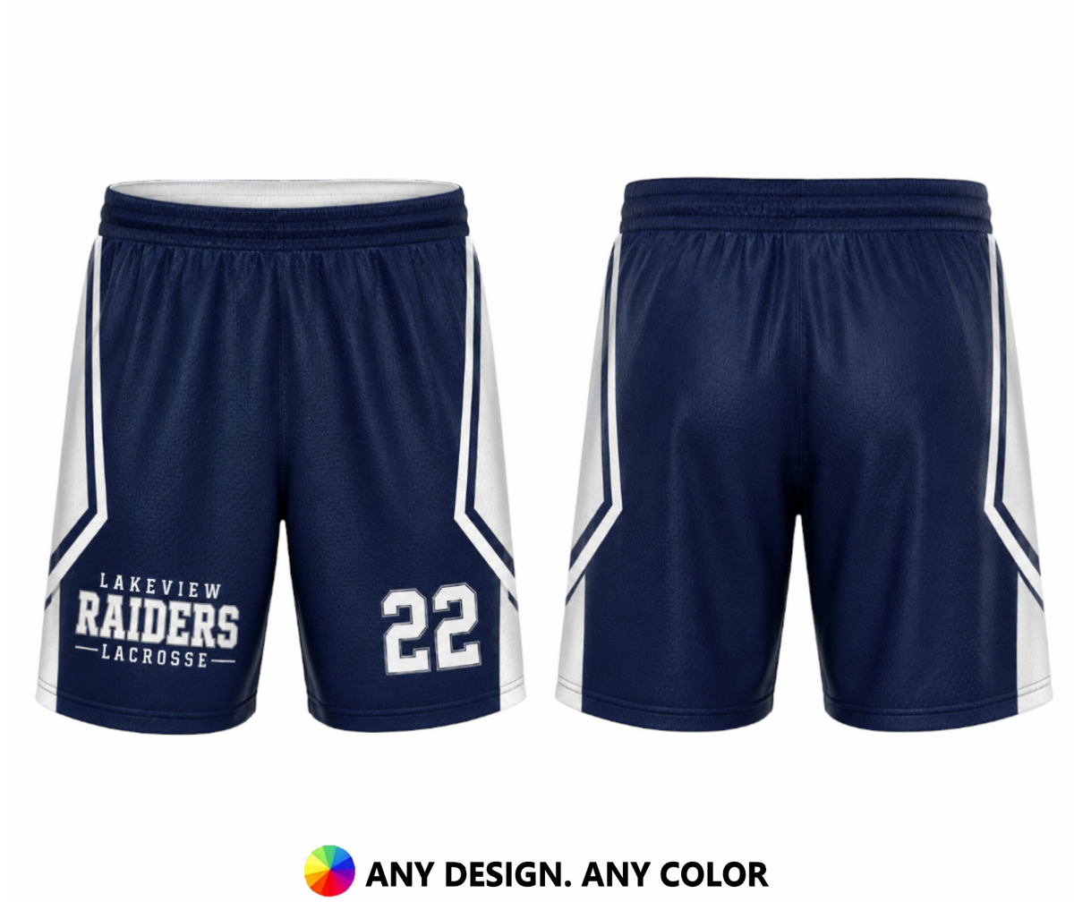 Navy Raider – Custom Lacrosse Shorts - Adult & Youth Unisex