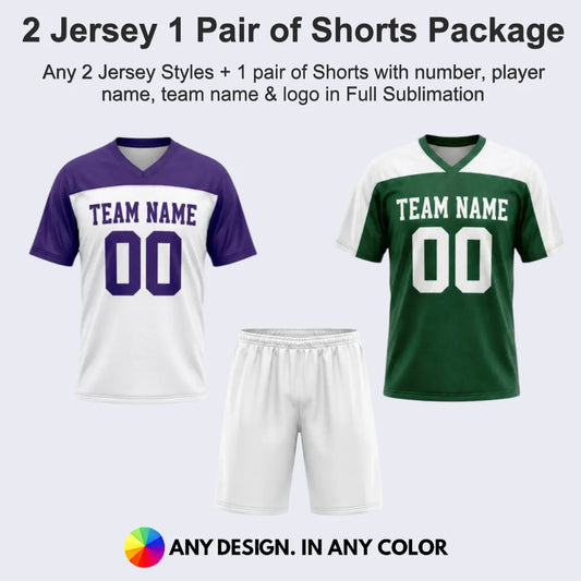 2 Jersey & 1 Pair Of Shorts Flag Football Package