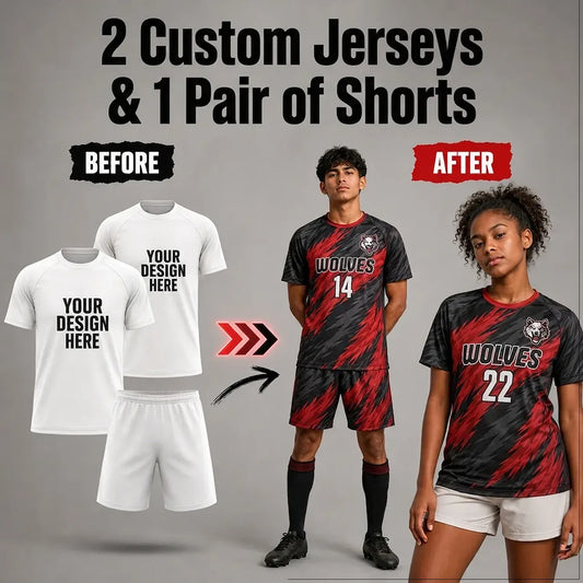 2 Custom Jerseys & 1 pair of shorts