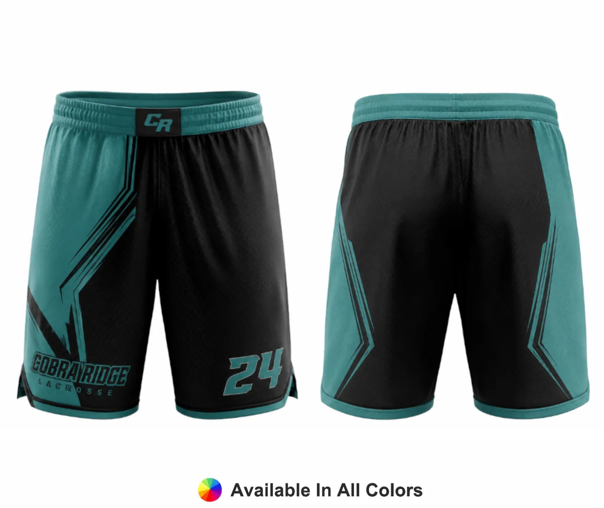 Aqua Stealth – Custom Lacrosse Shorts - Adult & Youth Unisex
