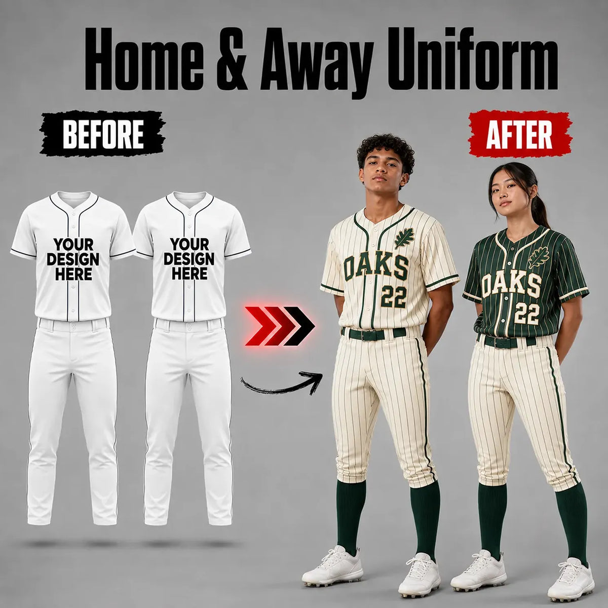 2 Custom Baseball  Jersey & 2 Pair Of Pants