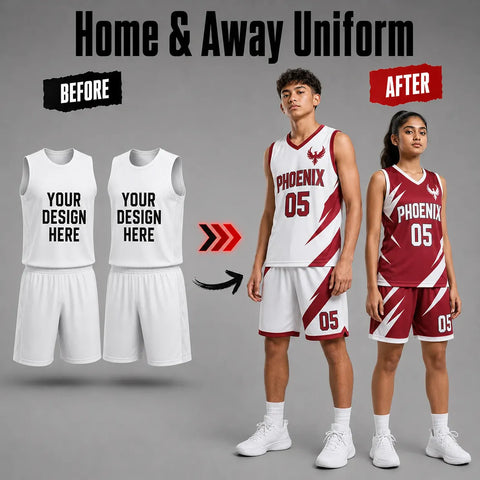 2 Custom Basketball  Jersey & 2 Pair Of Shorts