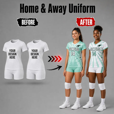 2 Custom Volleyball  Jersey & 2 Pair Of Shorts