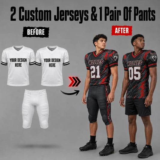2 Custom football  Jerseys & 1 pair of pants