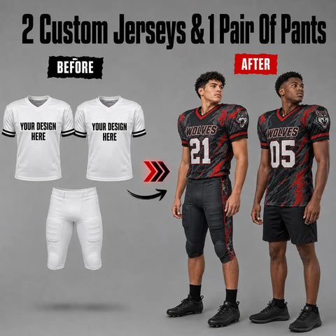 2 Custom football  Jerseys & 1 pair of pants