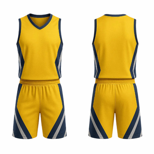 BBU-101 Yellow Customizable Basketball Jersey With Optional Shorts