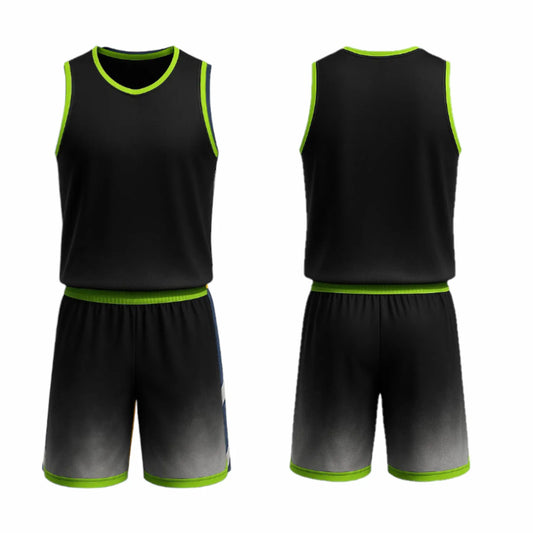 BBU-104 Black Customizable Basketball Jersey With Optional Shorts