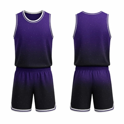 BBU-105 Dark Purple Customizable Basketball Jersey With Optional Shorts