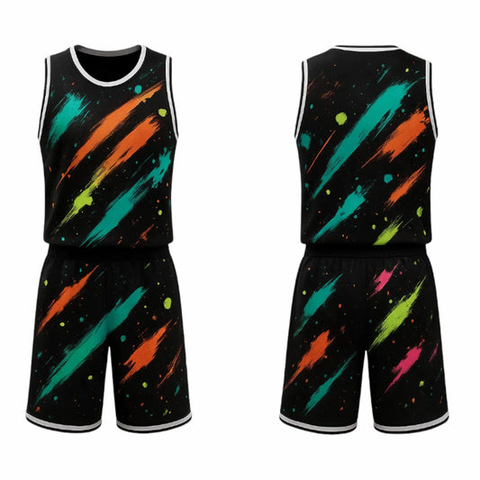 BBU-106 Black Customizable Basketball Jersey With Optional Shorts