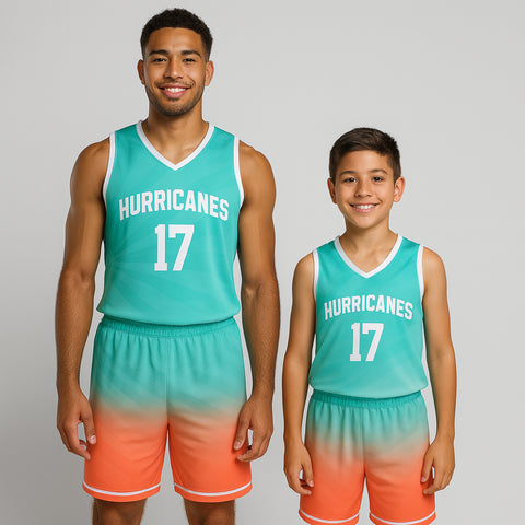 BBU-107 Blue Customizable Basketball Jersey With Optional Shorts