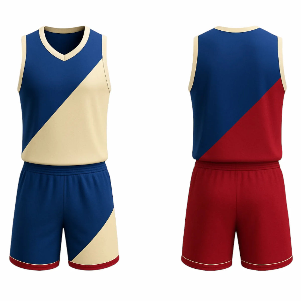 BBU-108 Blue Customizable Basketball Jersey With Optional Shorts