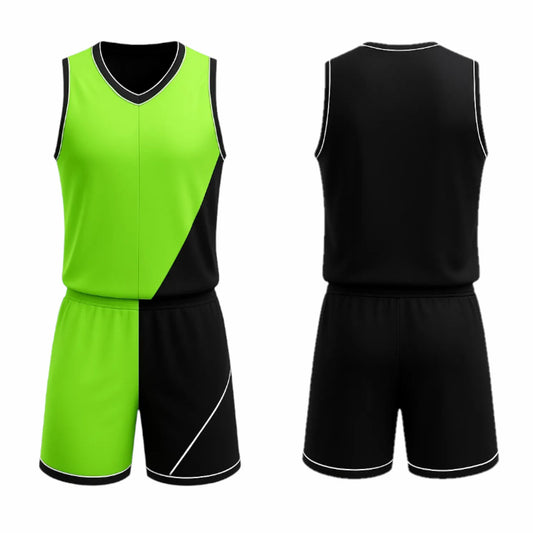 BBU-109 Black Customizable Basketball Jersey With Optional Shorts