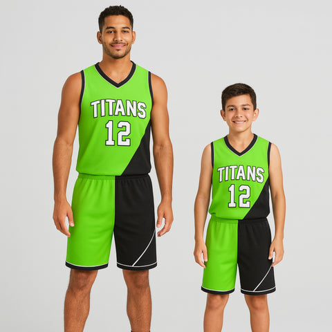 BBU-109 Black Customizable Basketball Jersey With Optional Shorts