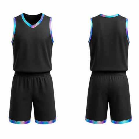 BBU-111 Black Customizable Basketball Jersey With Optional Shorts