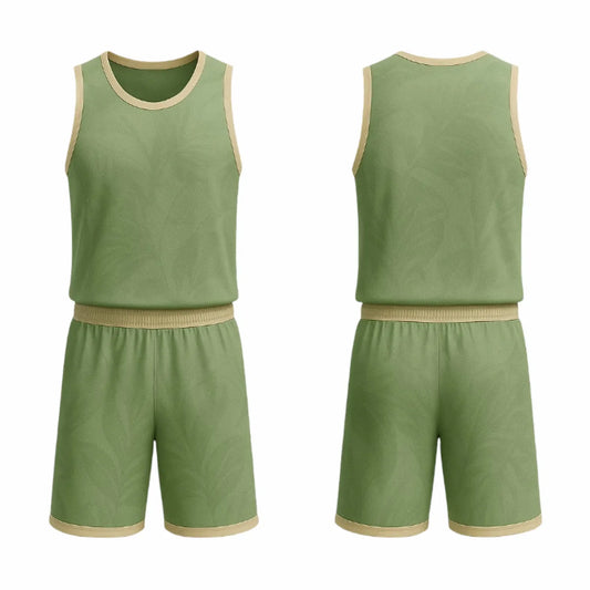 BBU-112 Green Customizable Basketball Jersey With Optional Shorts